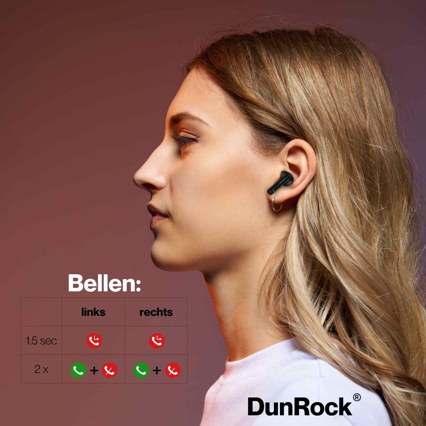 DunRock® Bubble - Draadloze oordopjes - Met ANC noise cancelling - Met mic