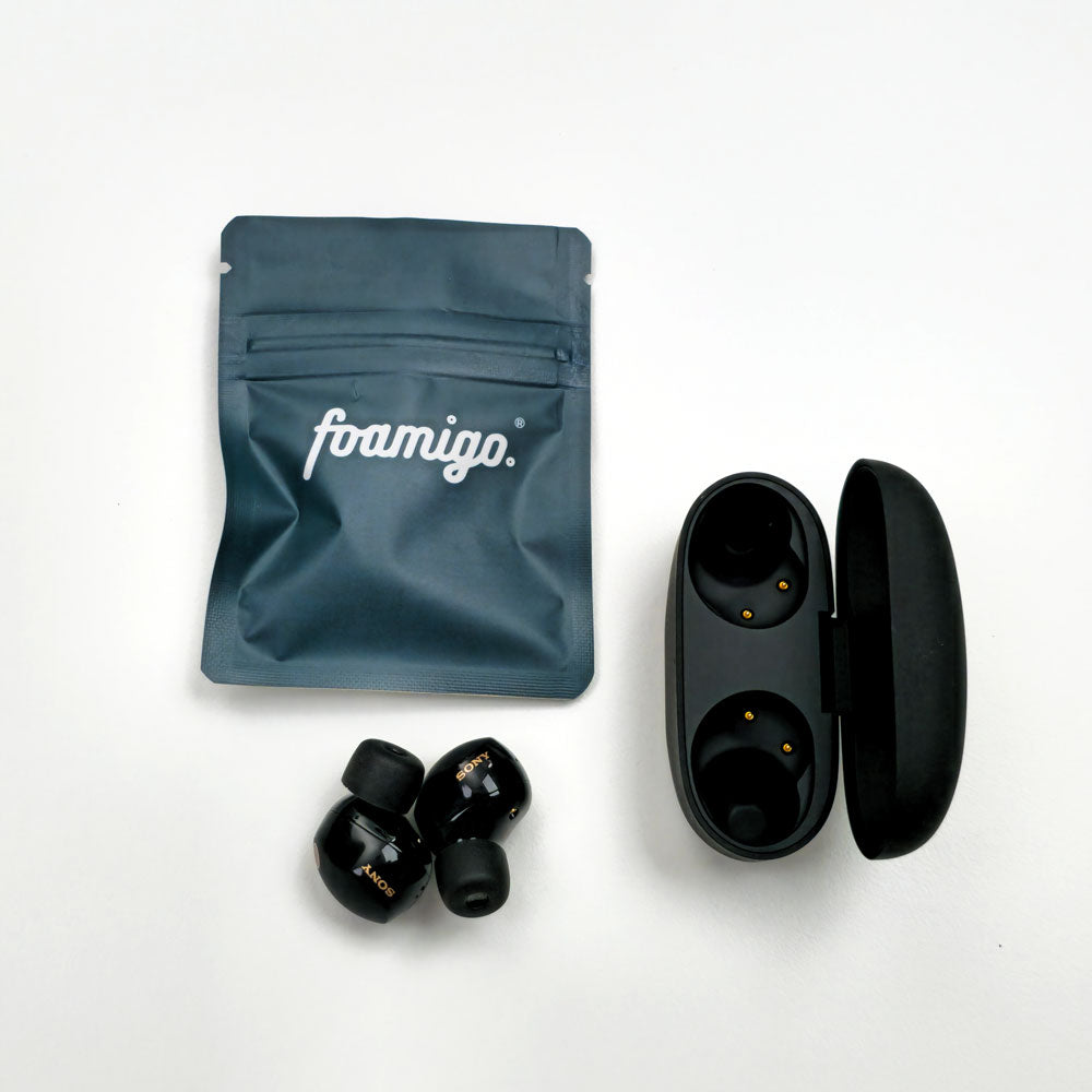 Foam eartips voor Sony WF-1000XM5 - memory foam opzet oortjes - foamigo®