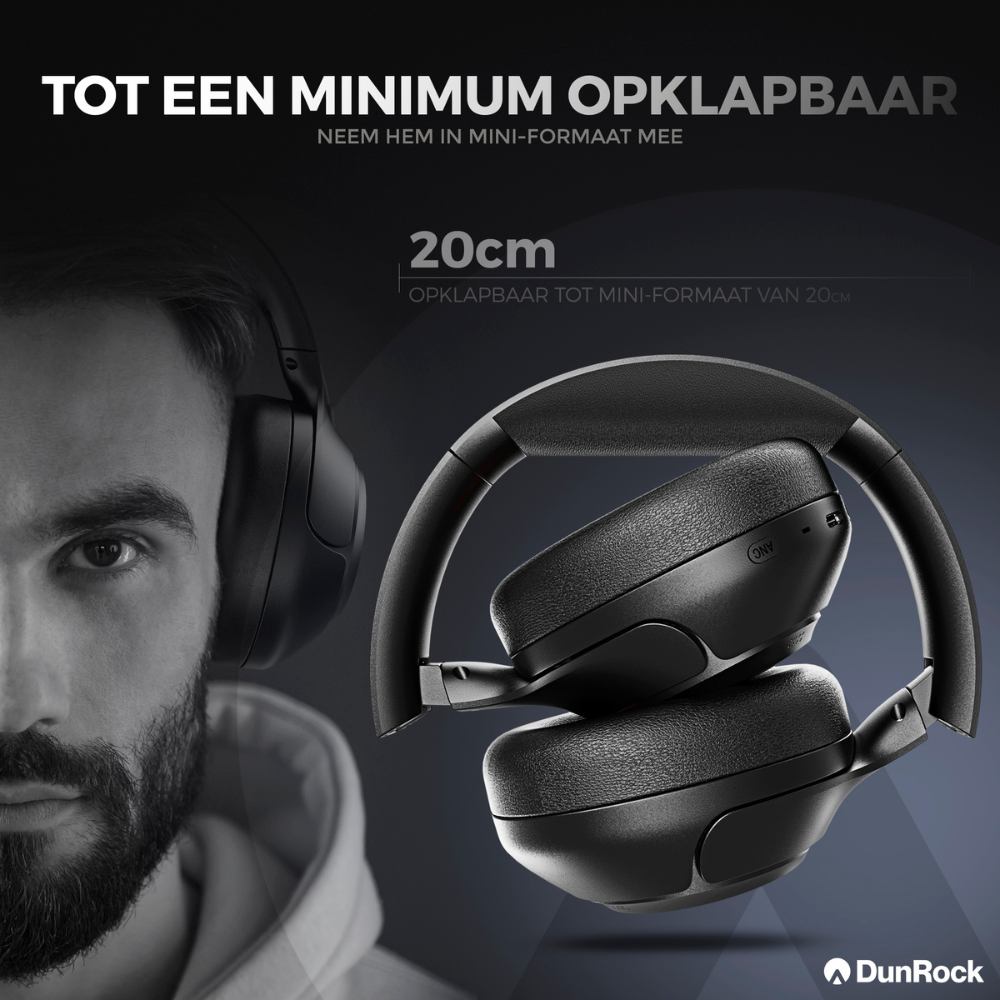 DunRock® Halo - Draadloze koptelefoon - ANC en multipoint - DunRock App voor iOS en Android - Met mic