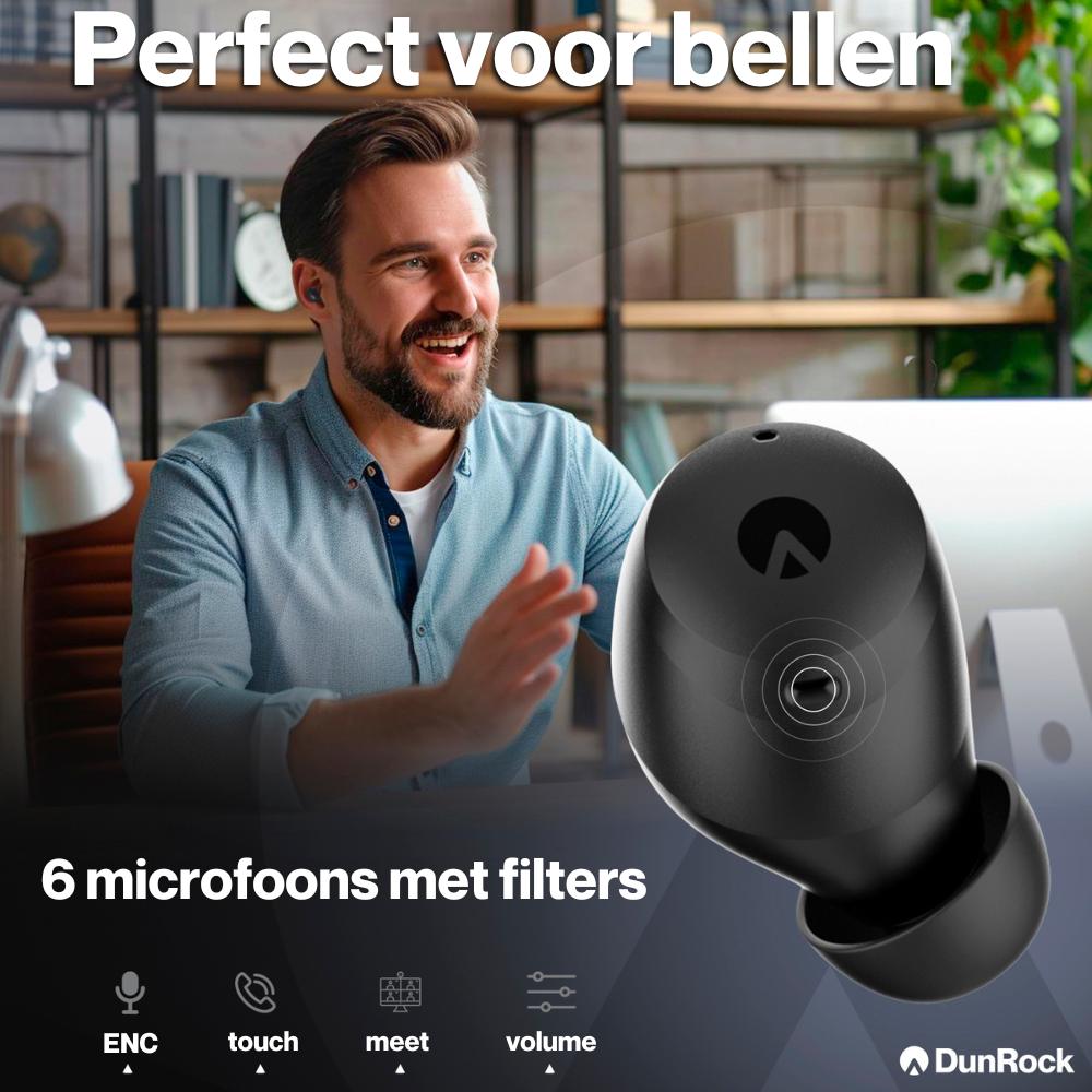 DunRock® Pop - Draadloze oordopjes - ANC noise cancelling - In-ear - DunRock App - Met mic