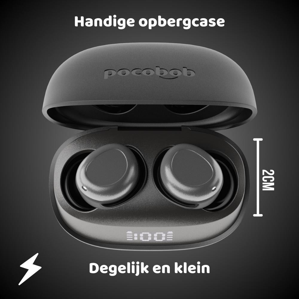 pocobob® Z - Draadloze oortjes - Ultraklein - Met App - In-ear oordopjes - Ook voor slapen - Met mic