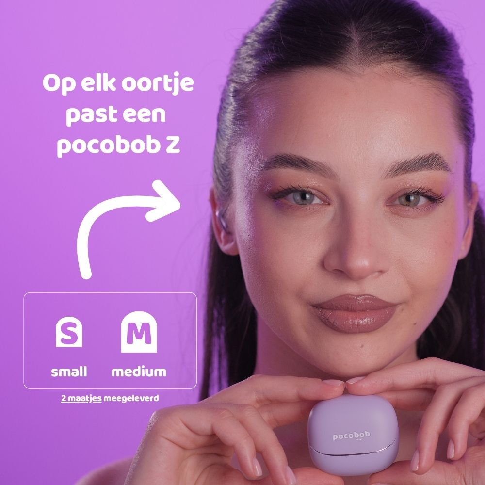 pocobob® Z - Draadloze oortjes - Ultraklein - Met App - In-ear oordopjes - Ook voor slapen - Met mic