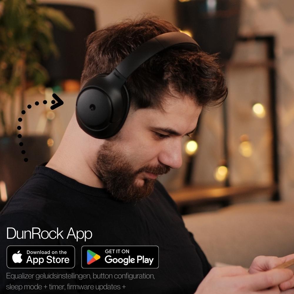 DunRock® Halo - Draadloze koptelefoon - ANC en multipoint - DunRock App voor iOS en Android - Met mic