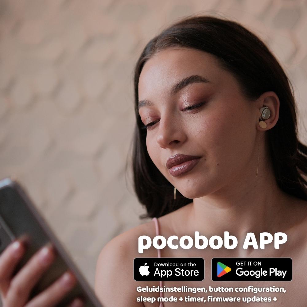 pocobob® Z - Draadloze oortjes - Ultraklein - Met App - In-ear oordopjes - Ook voor slapen - Met mic
