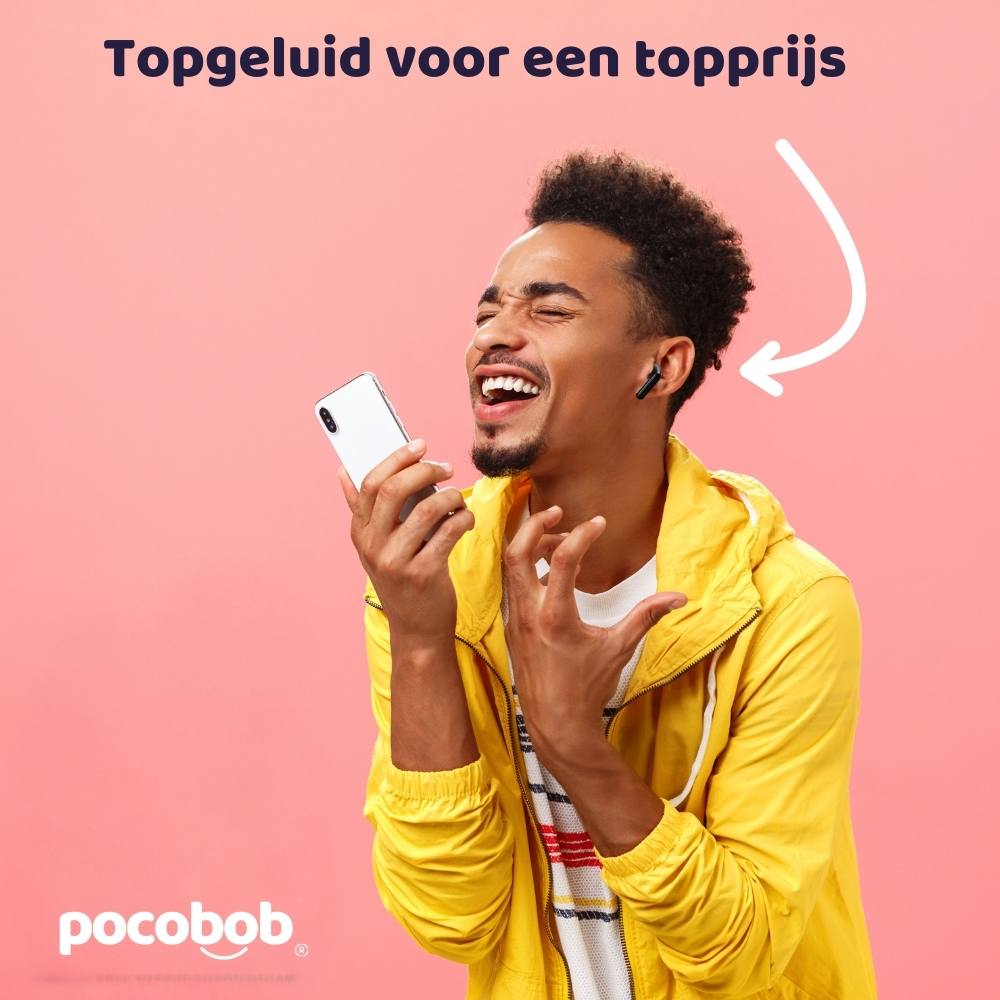 pocobob® GO - Draadloze oordopjes - Semi in-ear - Met mic
