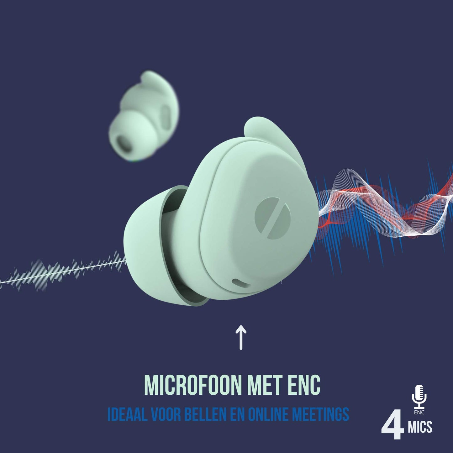 OneMelon® Drops - Draadloze oordopjes - Kleine pasvorm - Sleep mode - Met mic