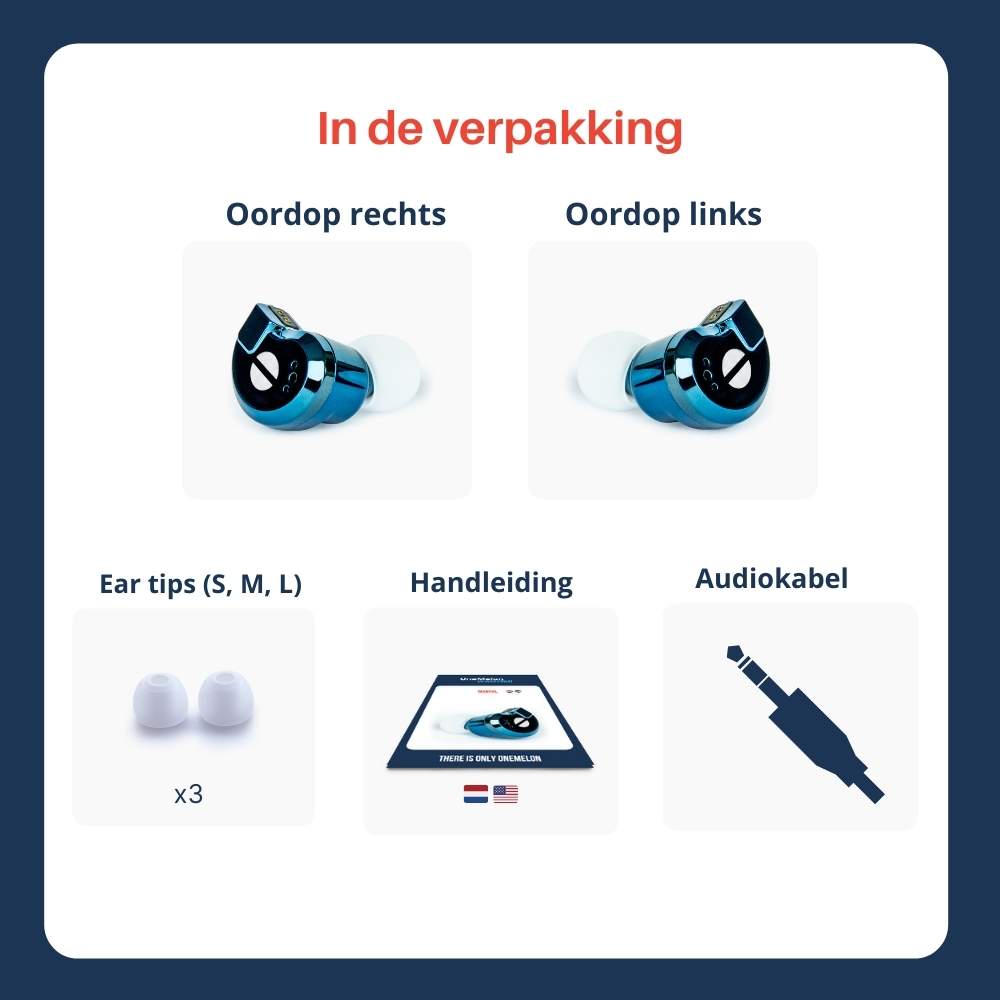 OneMelon Waterfall - oordopjes met draad