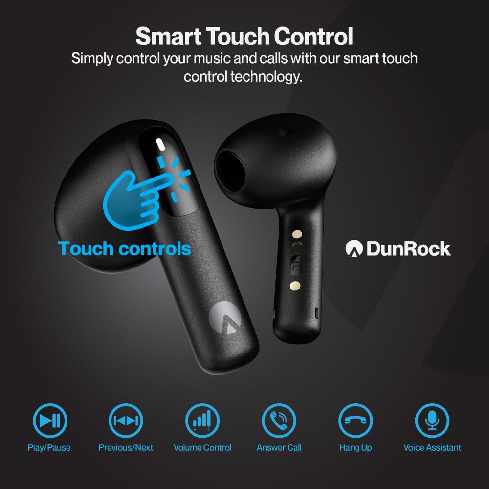 DunRock Semi - Draadloze oordopjes - Half in-ear - ANC noise cancelling - Multipoint - Met mic