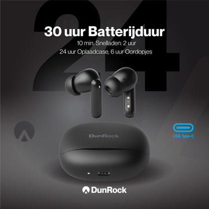 DunRock® Bubble Pro - Draadloze oordopjes - Met ANC - Met 6 mics - Multipoint
