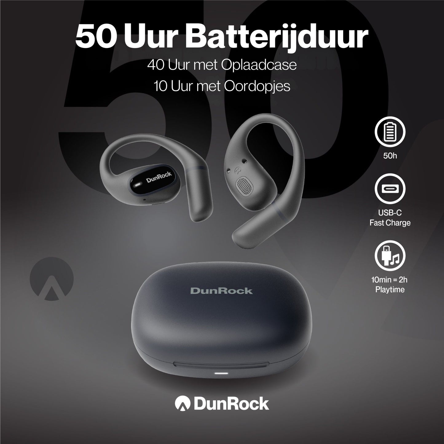 DunRock Air - Open Ear - Bluetooth Oordopjes met Oorboog