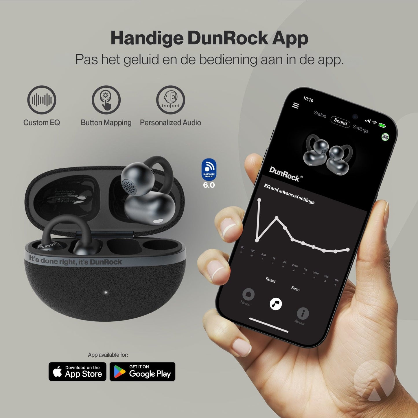 DunRock Clip - Earclips bluetoooth oordopjes