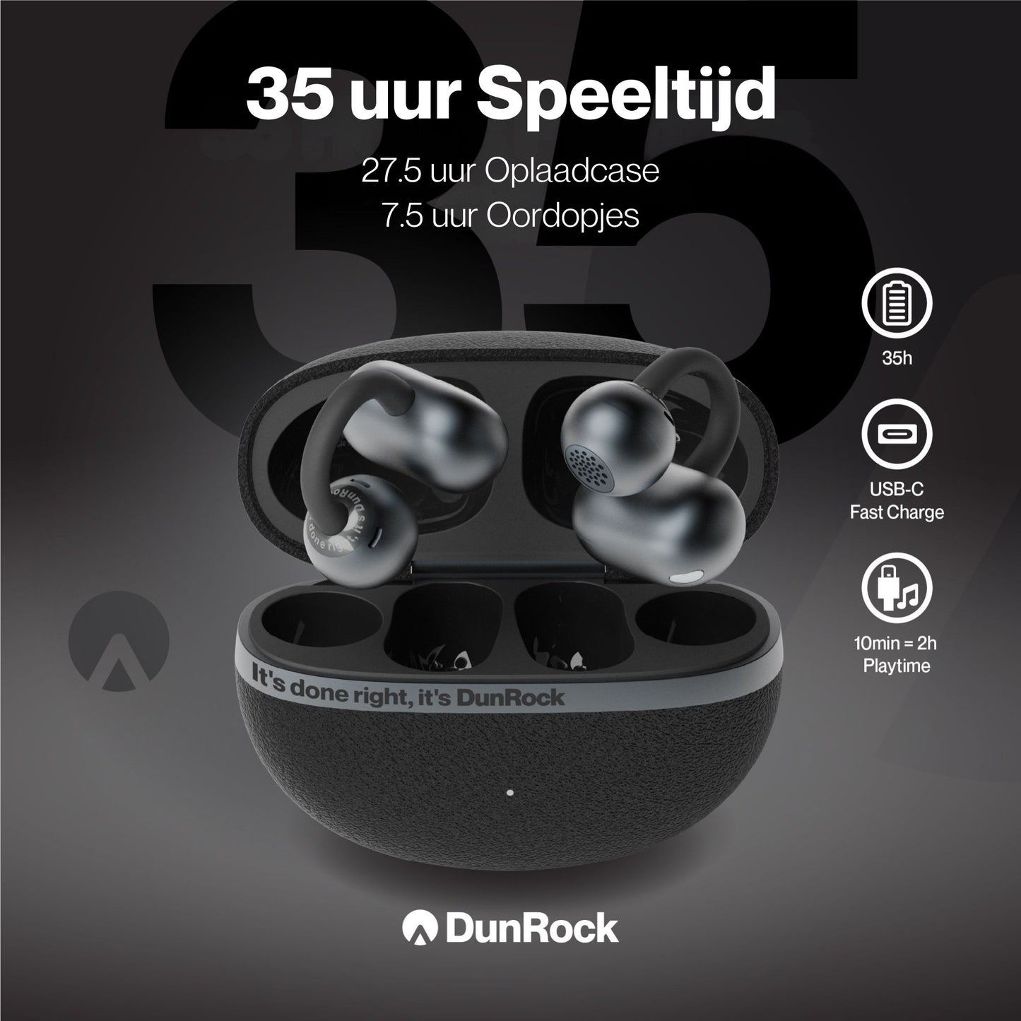 DunRock Clip - Earclips bluetoooth oordopjes