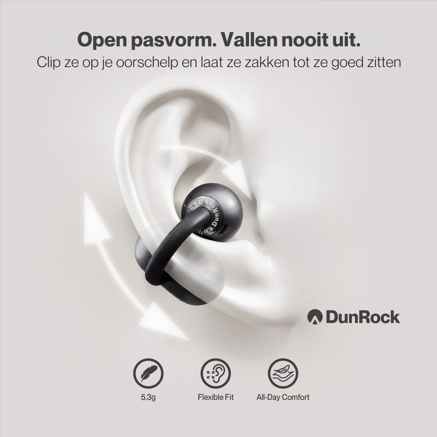 DunRock Clip - Earclips bluetoooth oordopjes
