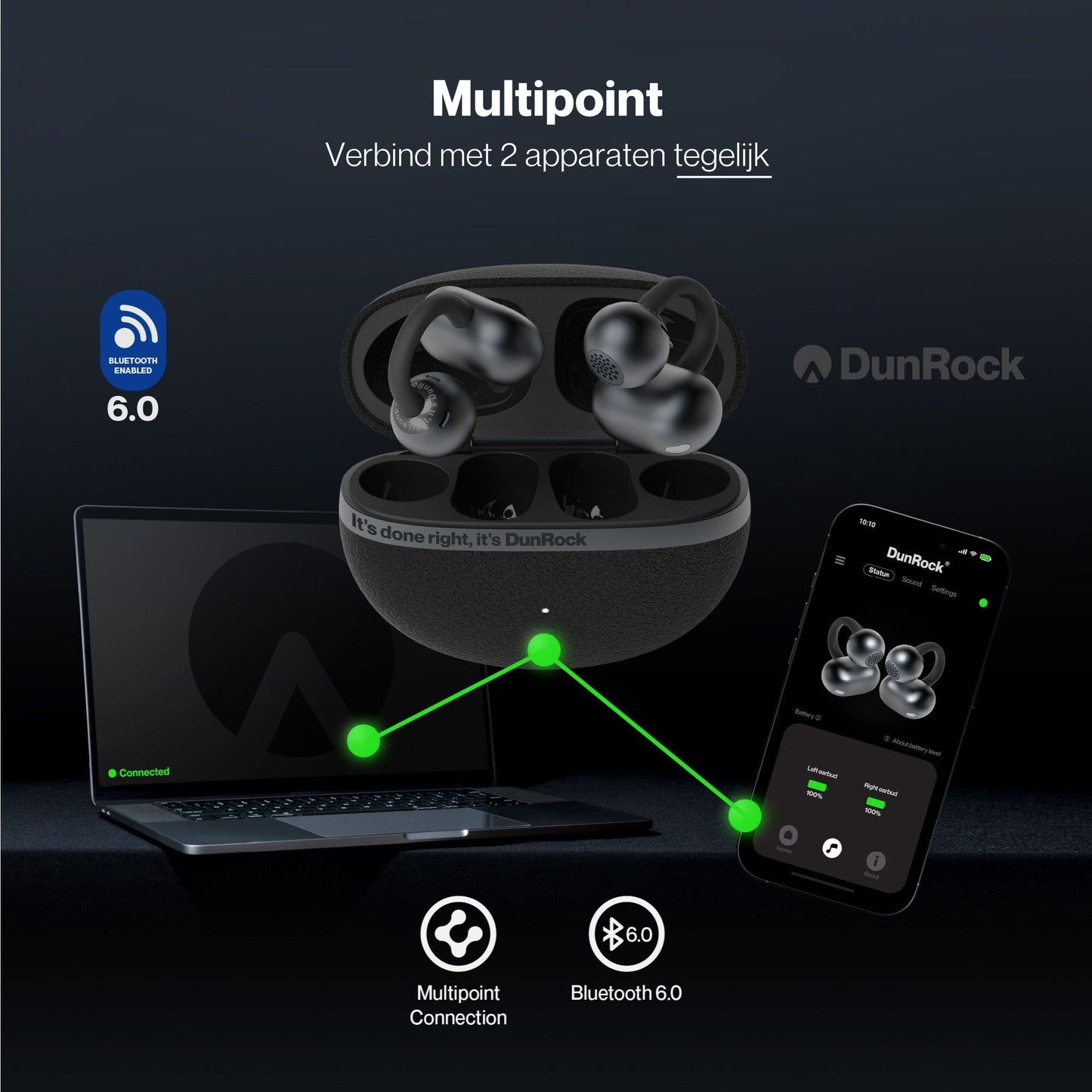 DunRock Clip - Earclips bluetoooth oordopjes