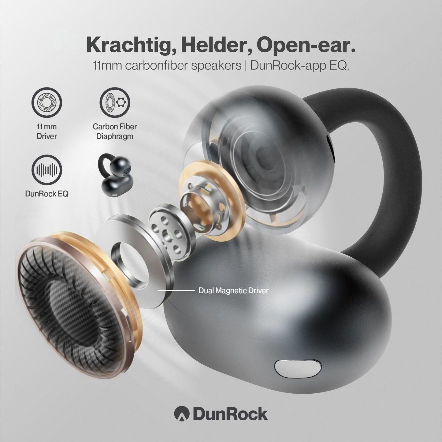 DunRock Clip - Earclips bluetoooth oordopjes