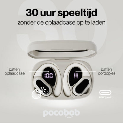 pocobob SP - Draadloze sport oordopjes - Hardloop oortjes - Oorboog achter oor