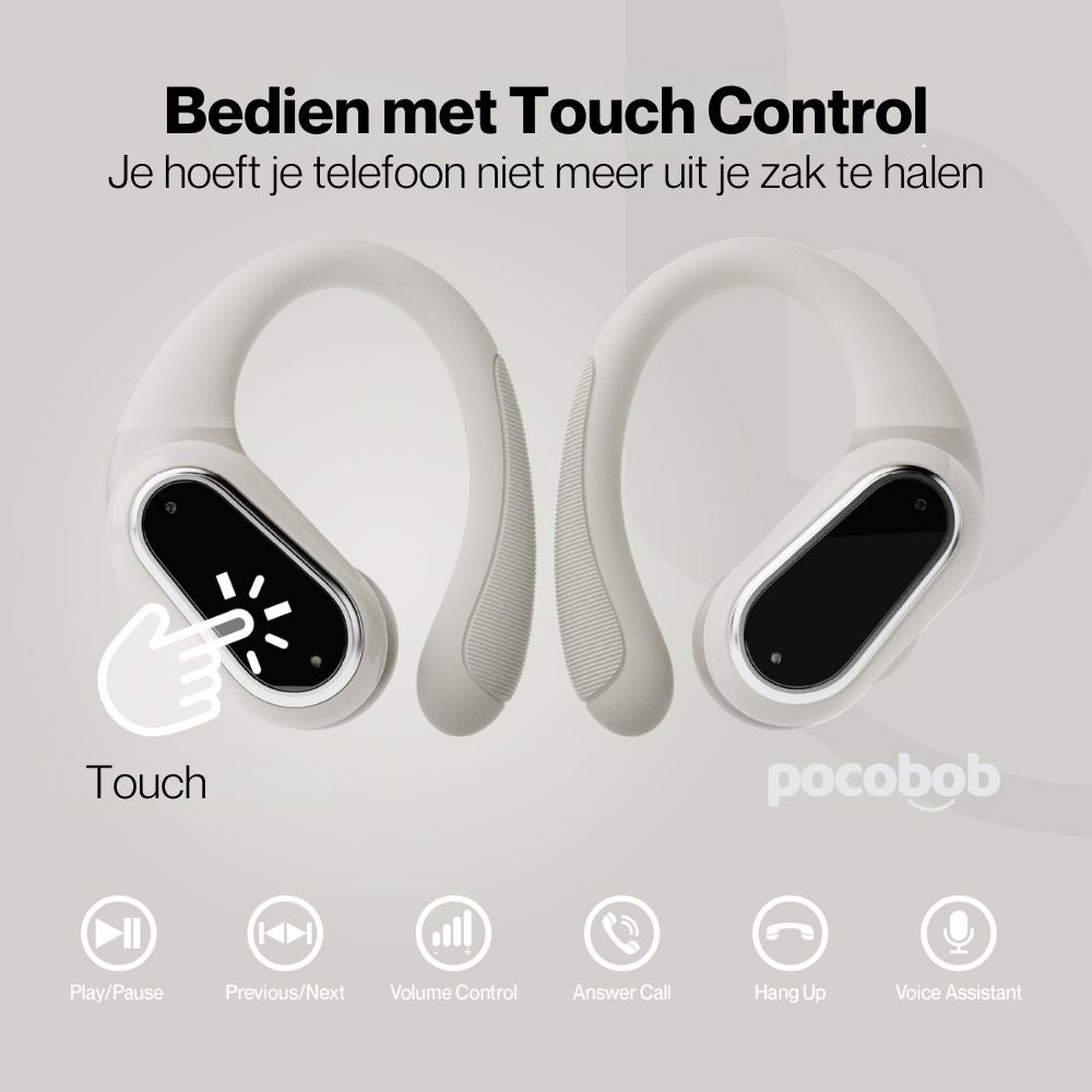 pocobob SP - Draadloze sport oordopjes - Hardloop oortjes - Oorboog achter oor