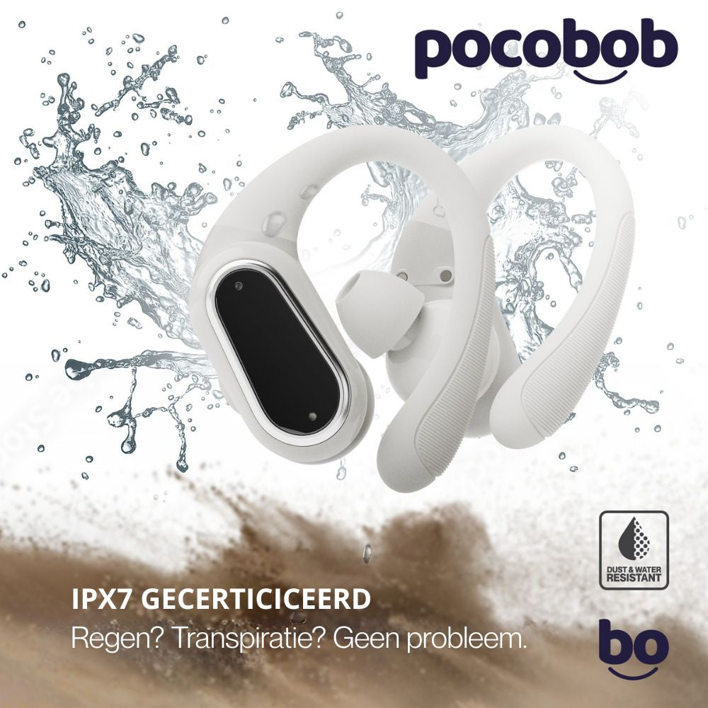 pocobob SP - Draadloze sport oordopjes - Hardloop oortjes - Oorboog achter oor
