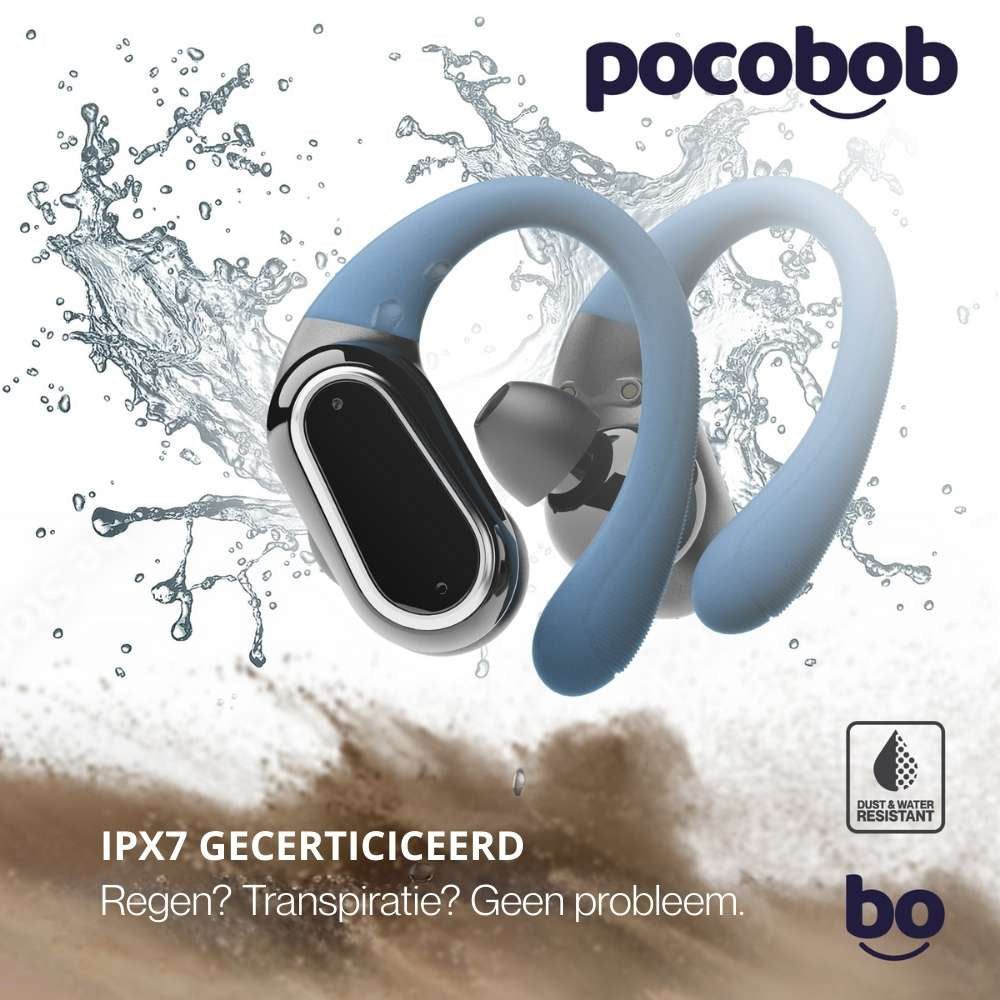 pocobob SP - Draadloze sport oordopjes - Hardloop oortjes - Oorboog achter oor