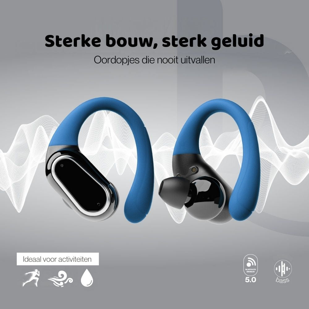pocobob SP - Draadloze sport oordopjes - Hardloop oortjes - Oorboog achter oor