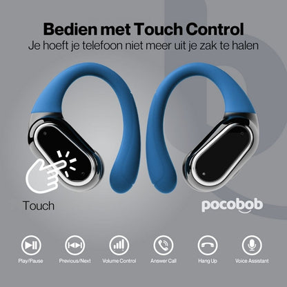 pocobob SP - Draadloze sport oordopjes - Hardloop oortjes - Oorboog achter oor