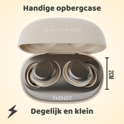 pocobob® Z - Draadloze oortjes - Ultraklein - Met App - In-ear oordopjes - Ook voor slapen - Met mic