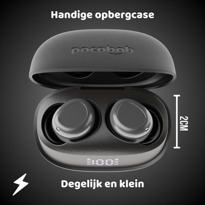 pocobob® Z - Draadloze oortjes - Ultraklein - Met App - In-ear oordopjes - Ook voor slapen - Met mic
